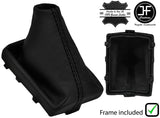 BLACK STITCH LEATHER MANUAL GEAR + PLASTIC FRAME FOR AUDI A6 C6 2004-2011