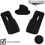 2X RED ST SUEDE SEAT TILT RELEASE LEVER KNOB & TRIM FOR PORSCHE 944 924 928