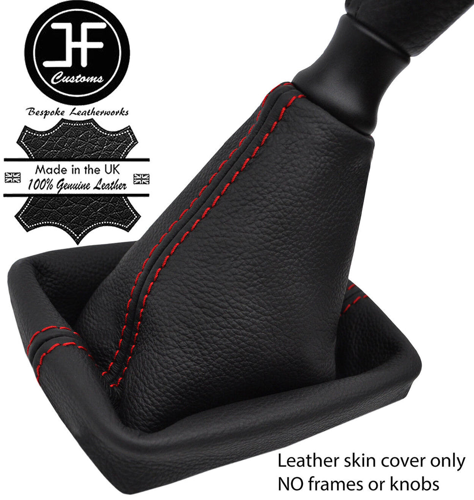 RED STITCH TOP GRAIN LEATHER GEAR GAITER FOR PEUGEOT 206 & 206 CC 1998-2012