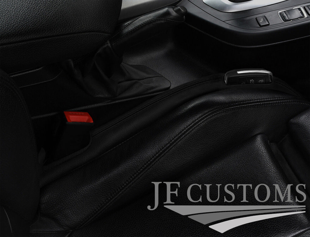 BLACK STITCH LEATHER 2X CAR KEY HOLDER PROTECTOR FITS JAGUAR X TYPE 01-09