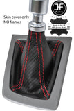 RED STITCHING CARBON FIBER VINYL GEAR GAITER FITS FORD FOCUS MK3 2011-2015