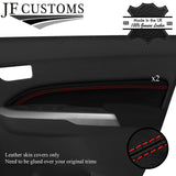 RED STITCH LEATHER 2X FRONT DOOR TRIM INSERTS FOR SUZUKI VITARA LY 15-20