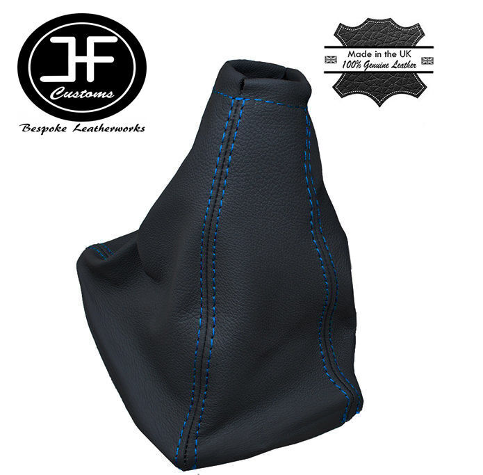 BLUE STITCH GREY LEATHER MANUAL GEAR STICK GAITER FITS OPEL VAUXHALL CORSA C
