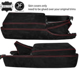 RED STITCH CONSOLE+ARMREST+HANDBRAKE SUEDE COVERS FITS NISSAN 300ZX 1990-1996
