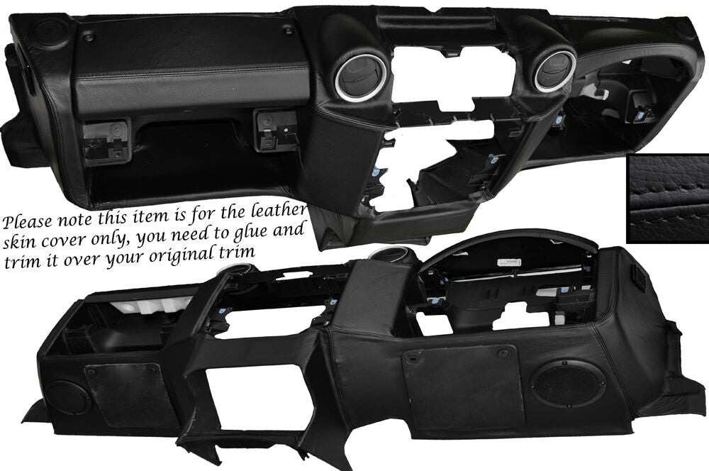 BLACK STITCH DASH DASHBOARD LEATHER SKIN COVER FITS LAND ROVER DEFENDER 07-14