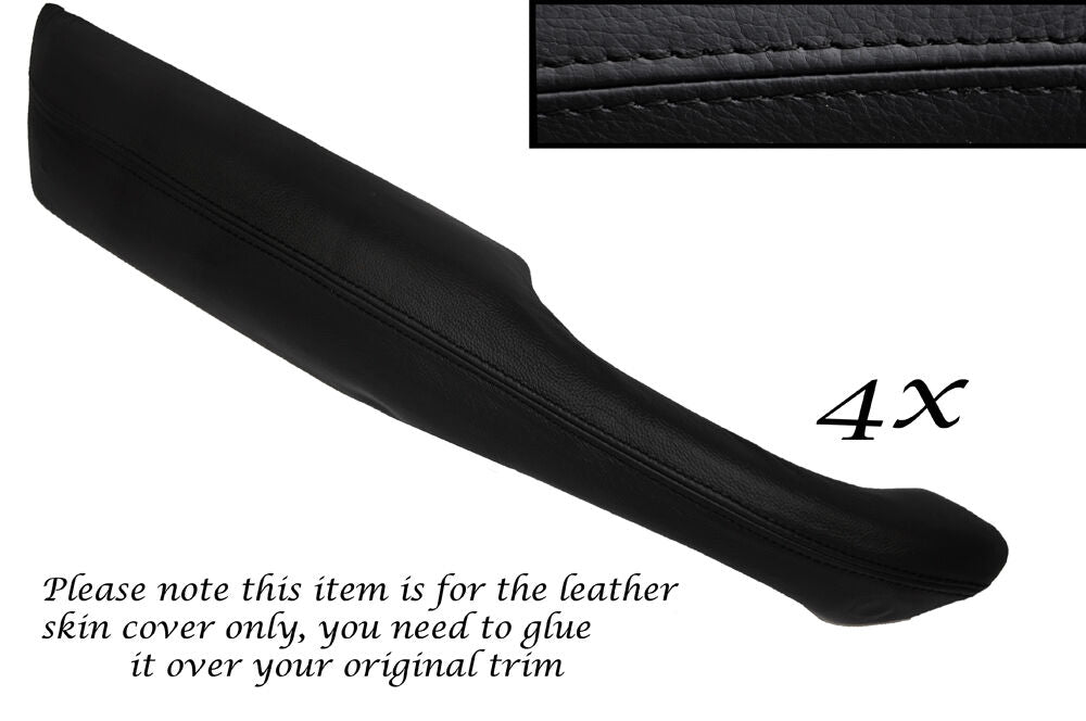 BLACK STITCH 4X DOOR HANDLE ARMREST LEATHER COVERS FITS RANGE ROVER P38 94-02