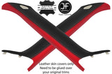 BLACK & RED 2X A PILLAR 2 TONE LEATHER COVERS FITS BMW MINI COOPER R56 07-13