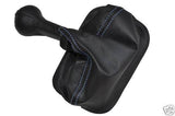 FITS PORSCHE 924 944 968 LEATHER GEAR GAITER L BLUE STITCH CUSTOM NEW MADE IN UK