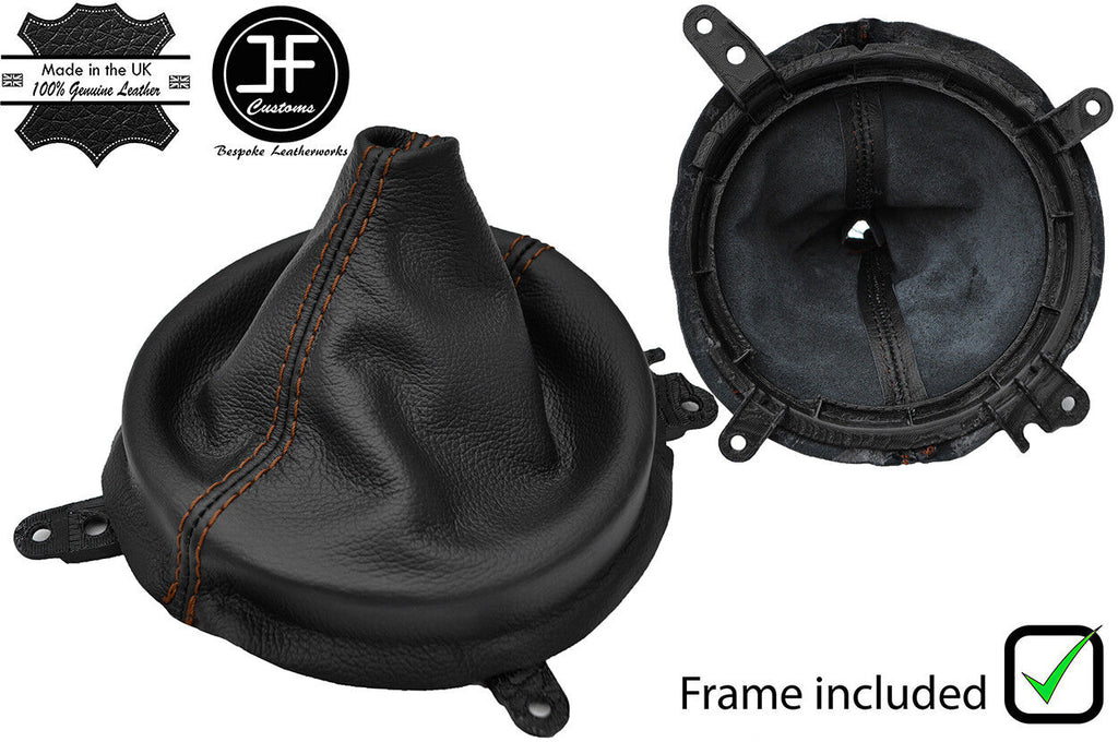 BROWN STITCH LEATHER GEAR GAITER WITH PLASTIC FRAME FOR MAZDA MX5 MK3 2005-2015