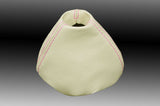 PINK STITCH FITS FIAT 500 GEAR COVER GAITER IVORY LEATHER  2007 TO 2013