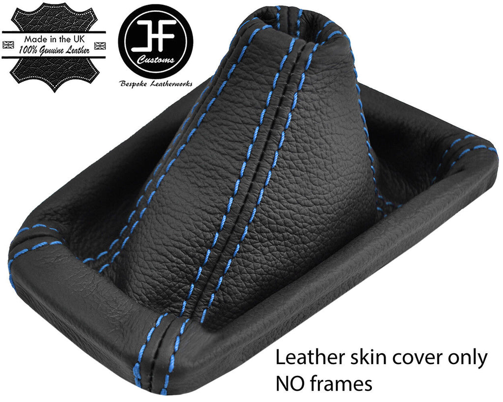 BLUE STITCH TOP GRAIN LEATHER MANUAL GEAR GAITER FITS FORD FOCUS 2014-2018