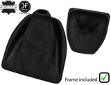 BLACK STITCH LEATHER MANUAL GEAR GAITER+PLASTIC FRAME FOR BMW 5 E60 E61 03-07