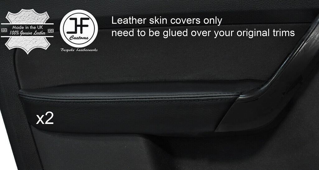 BLACK STITCH 2X REAR DOOR ARMREST LEATHER COVERS FITS VW TOURAN 2003-2010