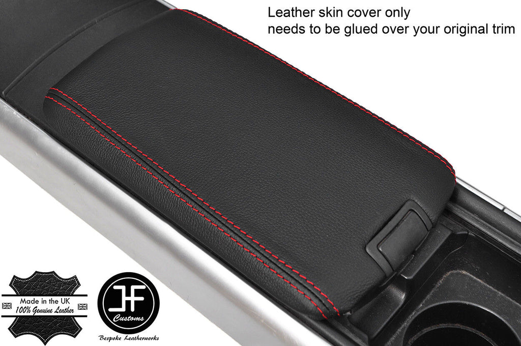 RED STITCH TOP GRAIN REAL LEATHER FRONT ARMREST COVER FITS MAZDA RX8 03-12