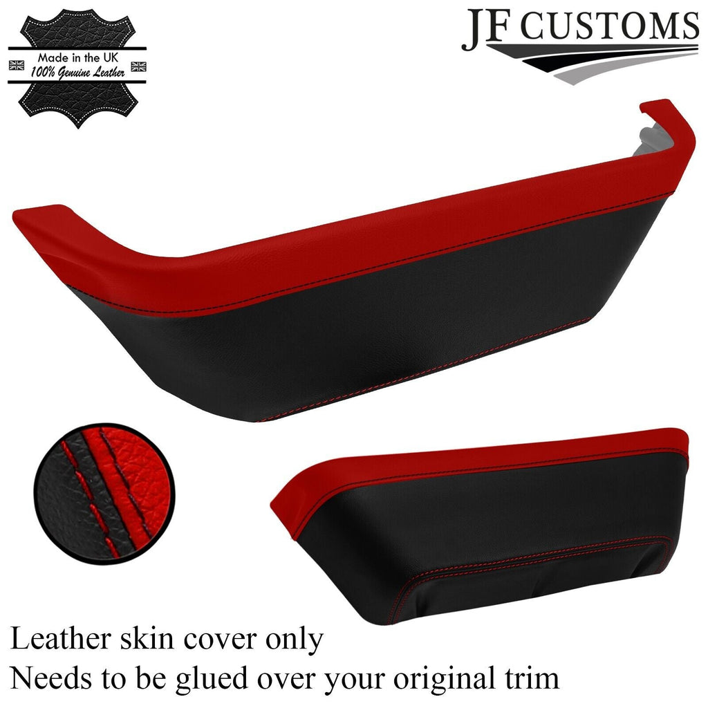 RED & BLACK DOOR POCKET TRIM LEATHER COVER FITS FORD TRANSIT MK7 06-14