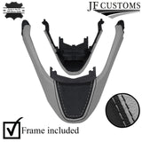 FOR MAZDA 6 MK2 08-12 L GREY & BLACK LEATHER COVERED STEERING WHEEL TRIM + FRAME