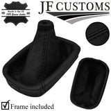 BLACK STITCH ITALIAN LEATHER GEAR GAITER+PLASTIC FRAME FITS PONTIAC G5 GT 05-10