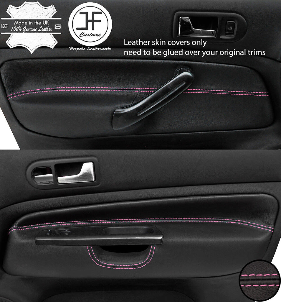 PINK STITCH 2X FRONT DOOR CARD TRIM COVERS FOR VW GOLF MK4 98-05 3 DOOR STYLE2