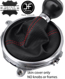 RED STITCHING CARBON FIBER VINYL MANUAL GEAR GAITER FOR AUDI TT MK2 2006-2014