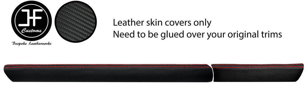 RED STITCH DASH DASHBOARD TRIM CARBON VINYL COVERS FOR RENAULT CLIO MK2 01-05