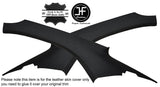BLACK STICH 2X HARDTOP SIDE TRIM LEATHER COVERS FITS PORSCHE CARRERA 996 97-05
