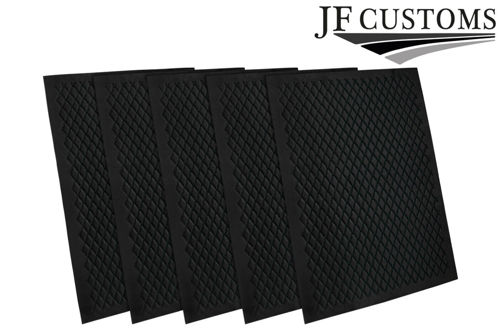 BLACK DIAMOND STITCH QUILTED VINYL 5X PADDED PANEL LUXURY PREMIUM 125CM X 85CM