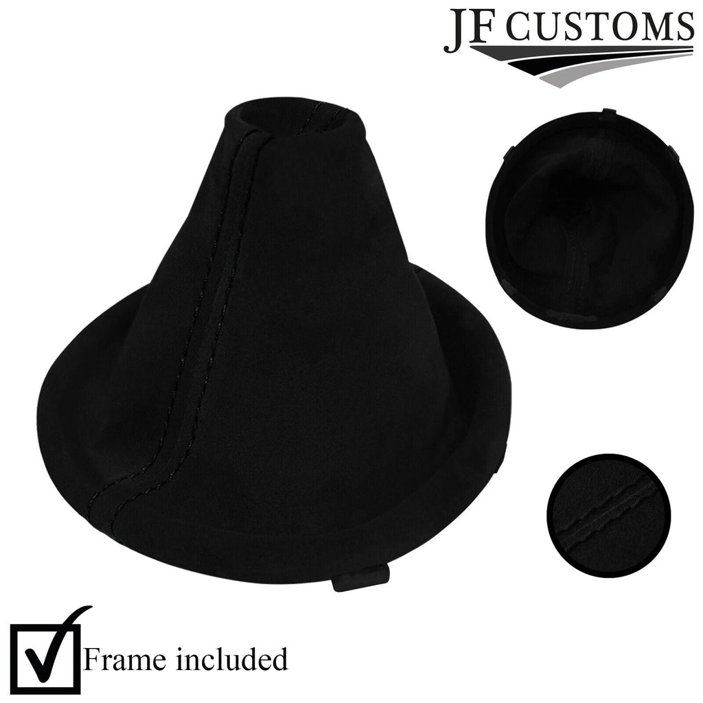 BLACK STITCH SUEDE COVER GEAR GAITER+FRAME FITS SUBARU IMPREZA WRX STI 15-18