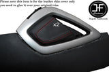 RED STITCH 2X KNEE PADS LEATHER SKIN COVERS FITS HYUNDAI VELOSTER 2011-2015