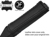 BLACK BLACK STRIPE TOP GRAIN LTHR HANDBRAKE HANDLE COVER FOR FORD MUSTANG 15-17