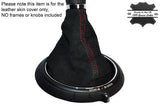 RED STITCH MANUAL SUEDE SKIN GEAR GAITER FITS BMW MINI COOPER F55 F56 14-16