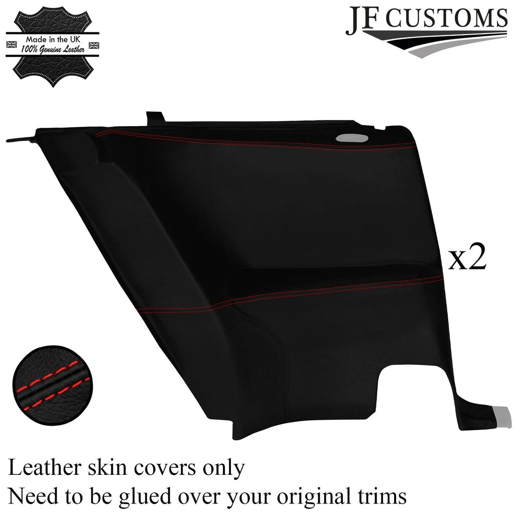 RED STITCH 2X REAR SIDE QUARTER TRIM LEATHER COVERS FITS FORD MUSTANG 99-04