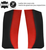 BLACK & RED LEATHER 2X REAR C PILLAR COVERS FOR TOYOTA GT86 SUBARU BRZ 12-19