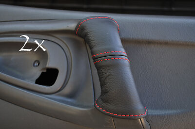 FITS MITSUBISHI SPACE STAR 00-06 2X DOOR red stitch HANDLE COVERS CUSTOM NEW