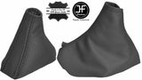 BLACK STITCH GREY REAL LEATHER GEAR & HANDBRAKE GAITER FITS VOLVO C70 1997-2005