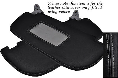 GREY STITCHING FITS ALFA ROMEO 156 97-06 2X SUN VISORS LEATHER COVER ONLY