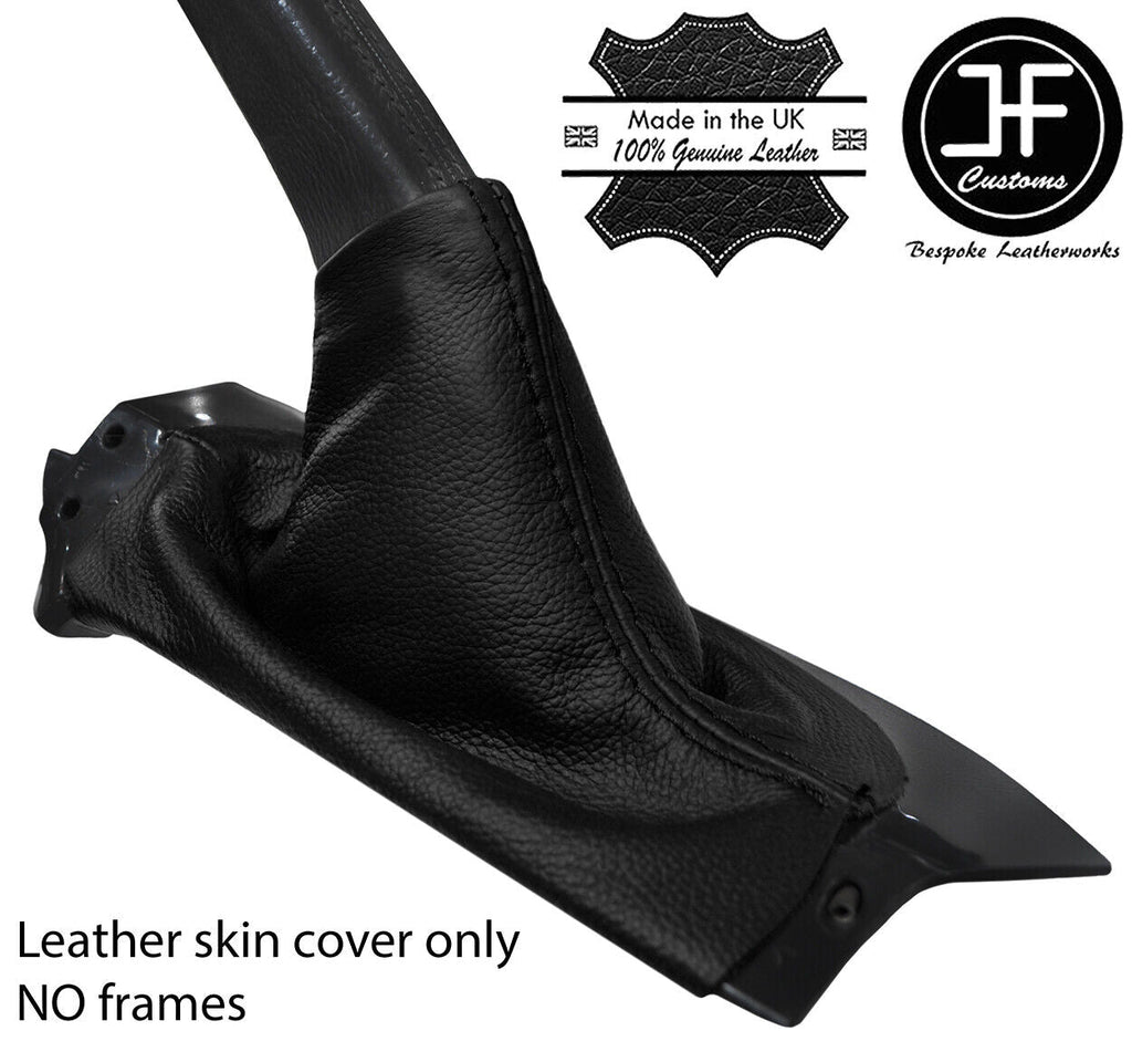 BLACK REAL TOP GRAIN LEATHER HANDBRAKE GAITER FITS VOLVO S60 2001-2007