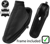 BLACK STITCH LEATHER HANDBRAKE +PLASTIC FRAME FOR ALFA ROMEO 159 05-11 STYLE 2