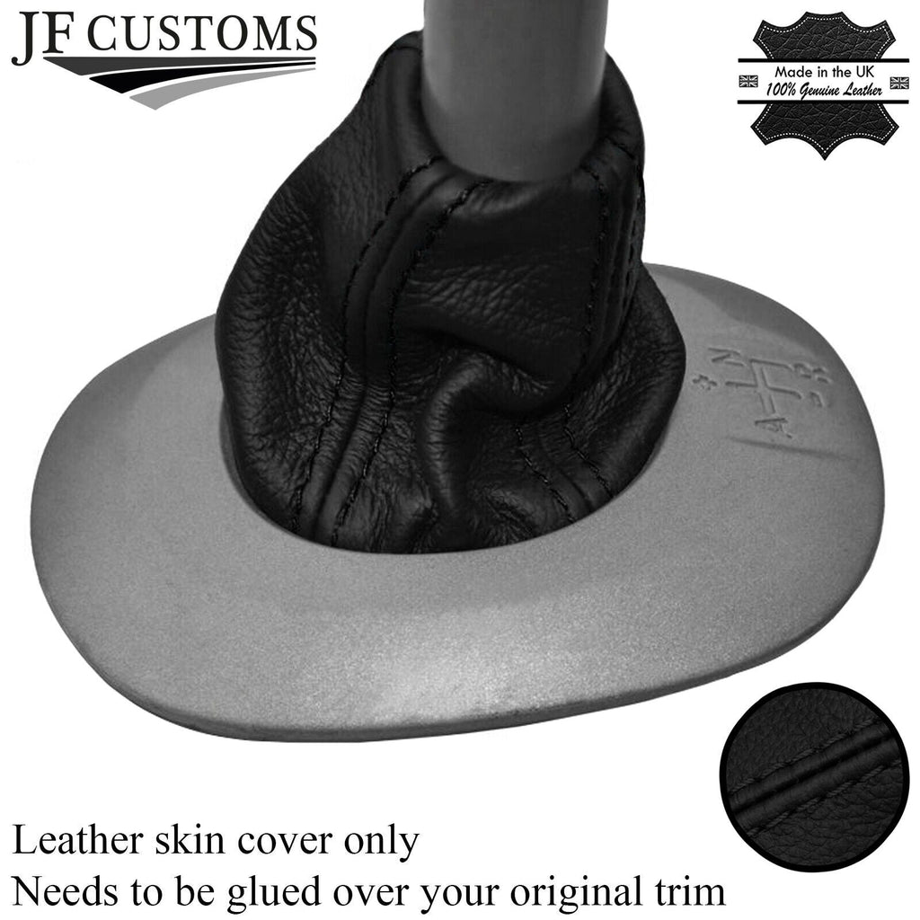BLACK STITCH AUTO AUTOMATIC LEATHER GEAR GAITER FITS SMART FORFOUR 2004-2006