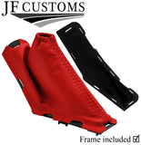 RED TOP GRAIN LEATHER HANDBRAKE GAITER+PLASTIC FRAME FOR FORD FOCUS MK2 08-11