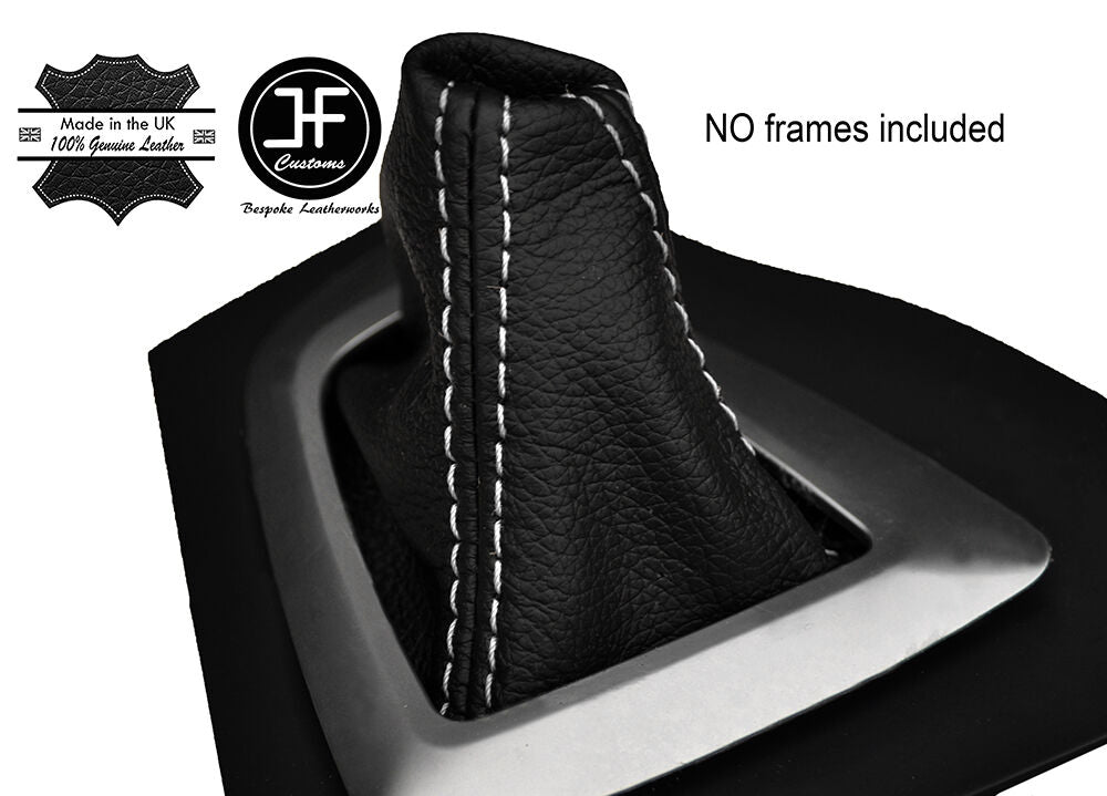 WHITE STITCH AUTO AUTOMATIC LEATHER GAITER FITS BMW 3 4 SERIES F30 F32 F33 F36