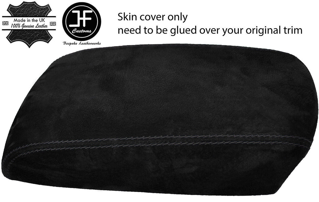 BLACK STITCHING REAL SUEDE ARMREST COVER FITS MAZDA CX5 CX-5 2012-2015