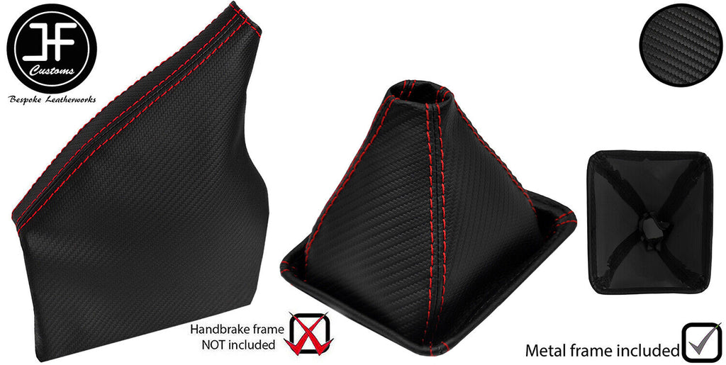 RED STITCH CARBON VINYL GAITER SET+METAL FRAME FOR TOYOTA JZX 100 CHASER