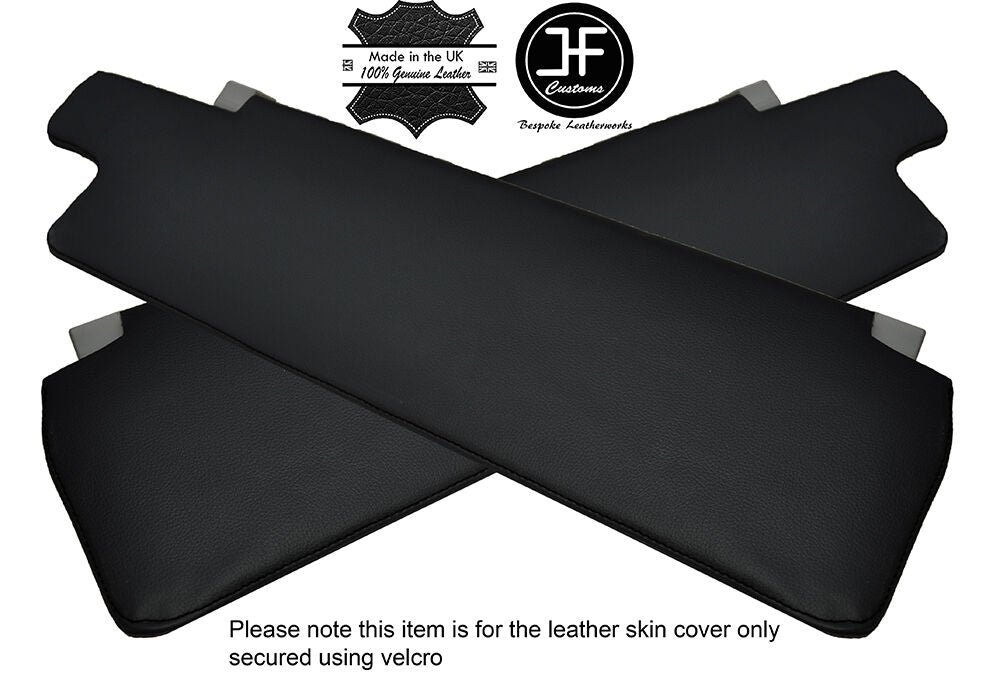 BLACK STITCHING 2X SUN VISORS LEATHER COVERS FITS LDV CONVOY CUSTOM NEW