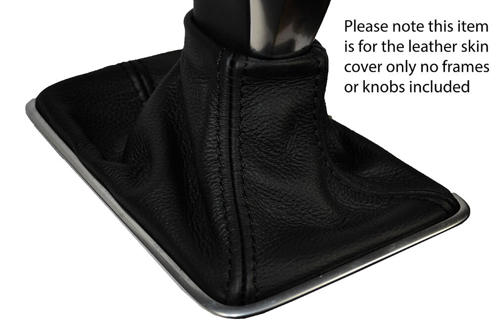 BLACK STITCHING LEATHER AUTO AUTOMATIC GEAR GAITER FITS VOLVO V40 2012-2015