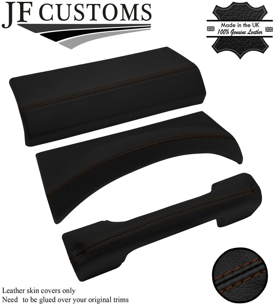 BROWN STITCH 3X DASH TRIM LEATHER SKIN COVERS FITS LAND ROVER DEFENDER 07-14