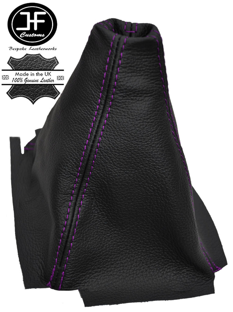 PURPLE STITCH MANUAL LEATHER GEAR GAITER FITS HONDA CIVIC 3 DOOR COUPE 1995-2000