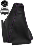 PURPLE STITCH MANUAL LEATHER GEAR GAITER FITS HONDA CIVIC 3 DOOR COUPE 1995-2000