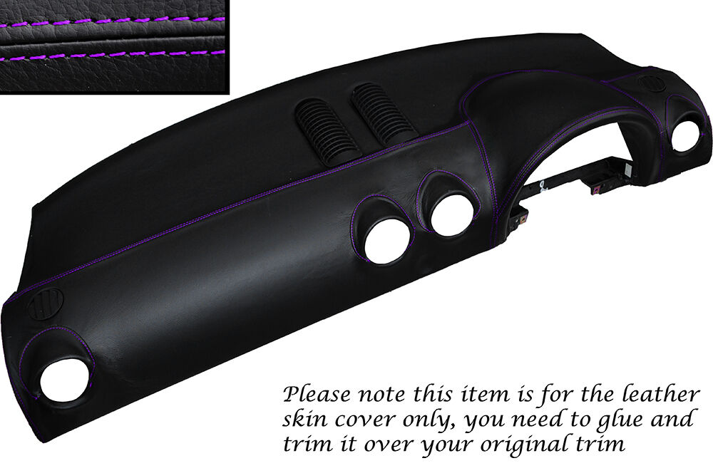 PURPLE STITCHING DASH DASHBOARD LEATHER SKIN COVER FITS AUDI TT MK1 1998-2006