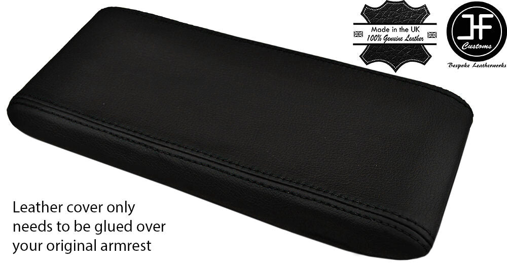 BLACK STITCHING REAL LEATHER ARMREST LID COVER FITS PORSCHE 924 944 968 83-85