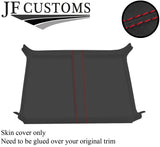 RED STITCH REAR ROOF HEADLINING D GREY LUXE SUEDE COVER FOR DEFENDER 90 3DR